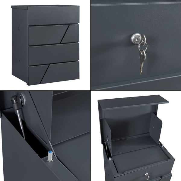 Boîte aux lettres Søllerød 58x44x35cm Anthracite [en.casa]