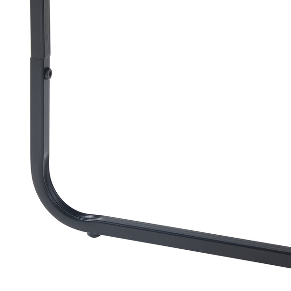 Table d'appoint Ulvik 50x50x35cm en métal et verre noir [en.casa]