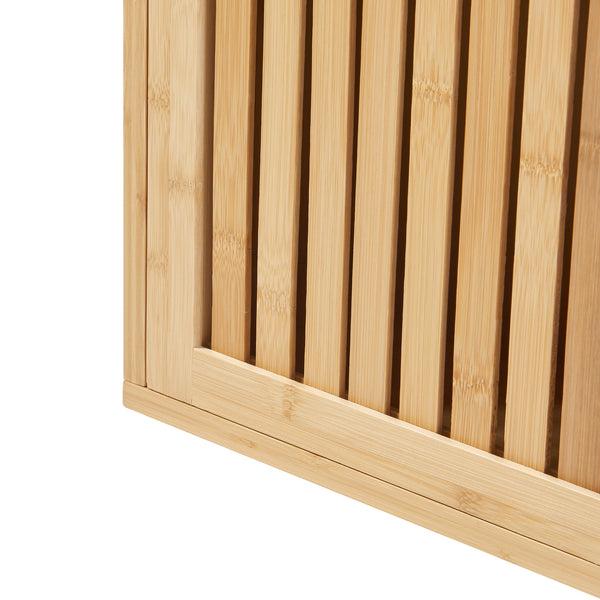 Étagère murale Grums avec 2 portes coulissantes bambou 93 x 20 x 33 cm naturel [en.casa]