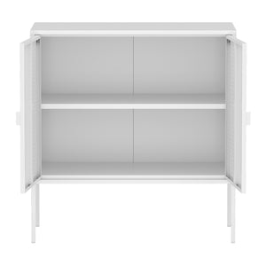 Buffet Castelli 82,5 x 80 x 40 cm Blanc Acier [en.casa]