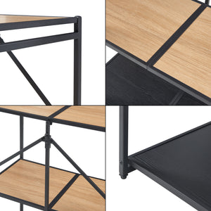 Étagère pliante Telemark 81x68x38 cm Noir/Aspect chêne [en.casa]