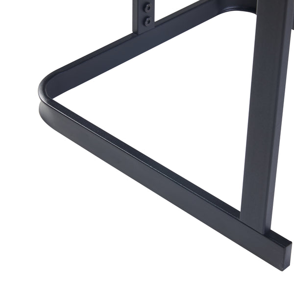 Table d'appoint Laxå lot de 2 en verre et métal noir [en.casa]