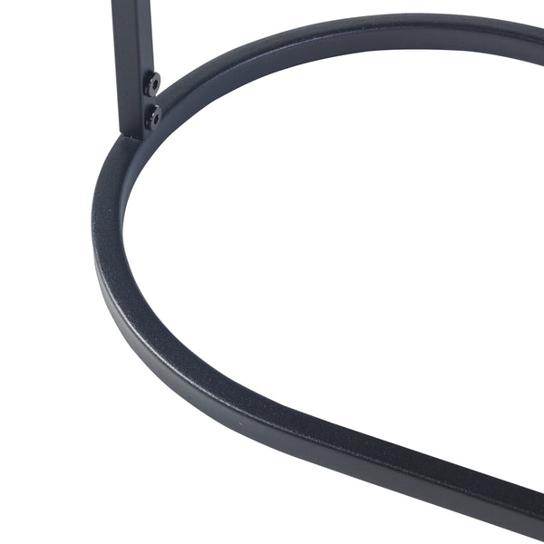 Table d'appoint Luleå avec plateau en verre Noir [en.casa]