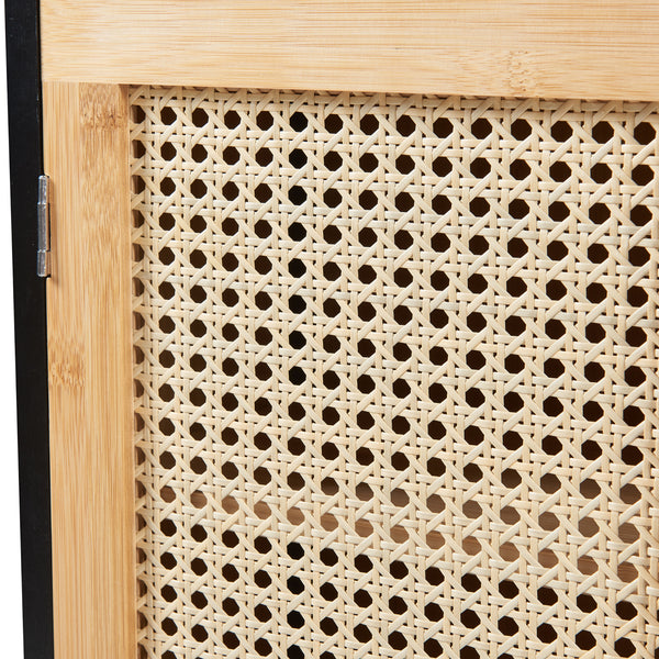 Armoire murale Bad Tervola 60x60x20 cm Noir/Bambou [en.casa]