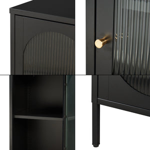 Armoire d'appoint Karlskrona 102x43x40 cm Noir, mat [en.casa]