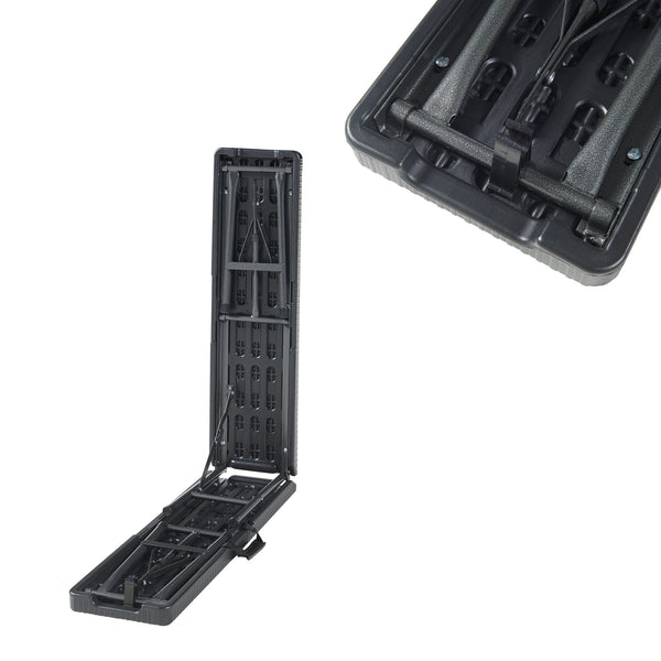 Ensemble banc pliant 2 pcs. Aspect rotin noir [en.casa]