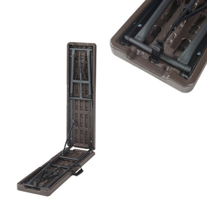Lot de 2 bancs de camping pliables Lillestrøm 180 x 25 x 43 cm effet bois marron foncé [en.casa]