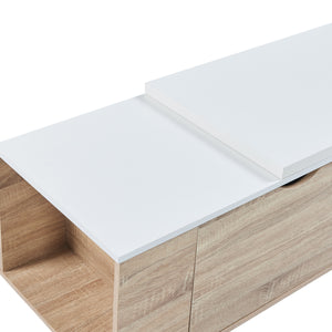 Table d'appoint Österåker 100x47,5x40 cm aspect bois/blanc [en.casa]
