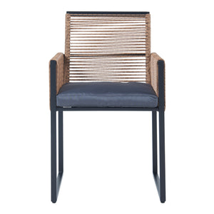 Ensemble de meubles de jardin Accadia 3 pièces Noir/Marron [casa.pro]