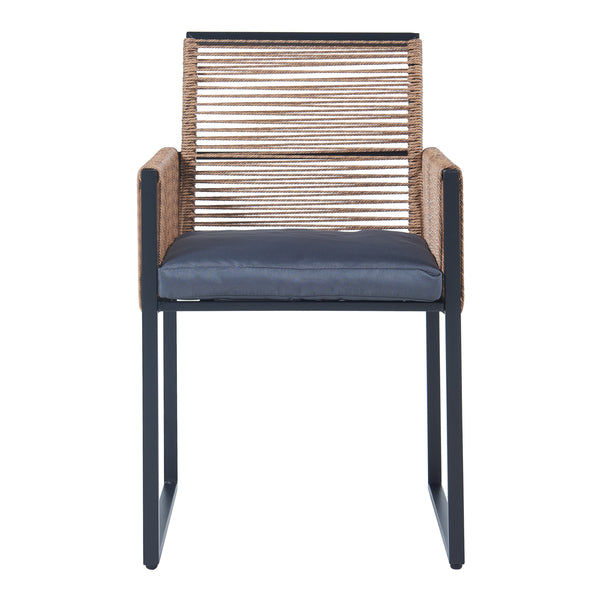 Ensemble de meubles de jardin Accadia 3 pièces Noir/Marron [casa.pro]