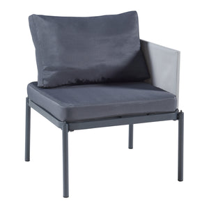 Ensemble de mobilier de jardin Accettura 3 pièces Aluminium Gris [casa.pro]