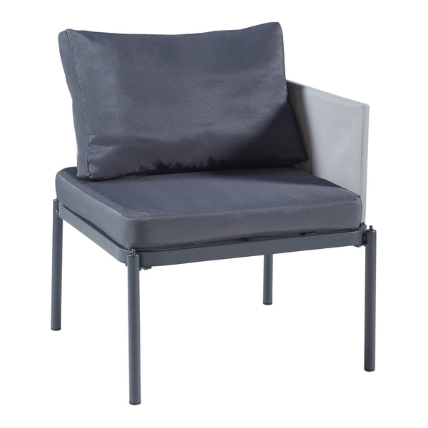 Ensemble de mobilier de jardin Accettura 3 pièces Aluminium Gris [casa.pro]