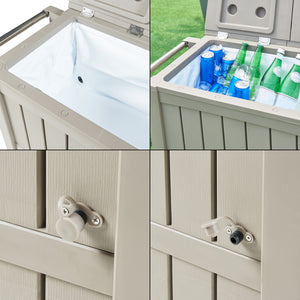 Camion frigorifique extérieur Arsita 102x47x87 cm Beige [casa.pro]