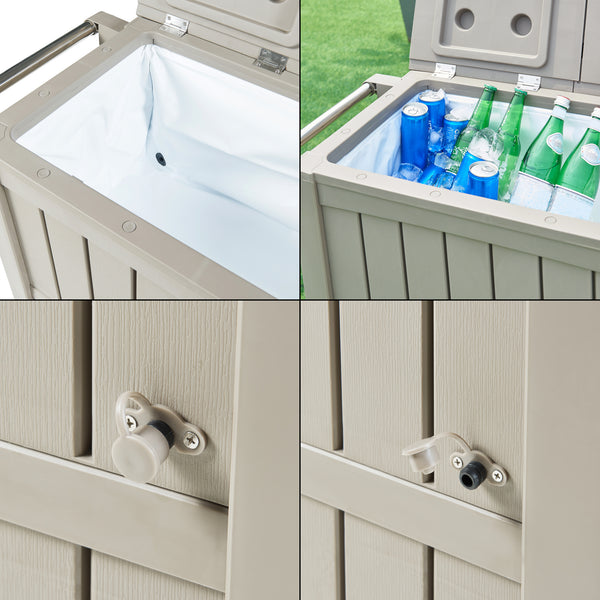 Camion frigorifique extérieur Arsita 102x47x87 cm Beige [casa.pro]