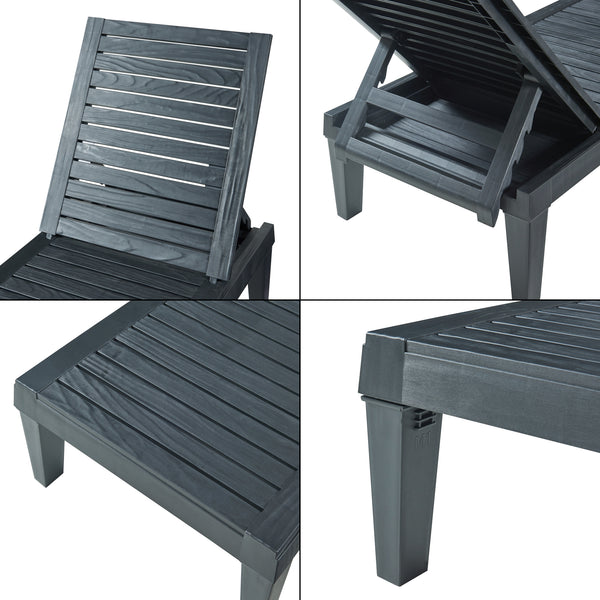 Chaise longue Ateleta 172x58 cm Noir [casa.pro]