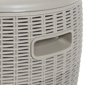 Tabouret glacière Avetrana 44xØ40 cm Marron clair [casa.pro]