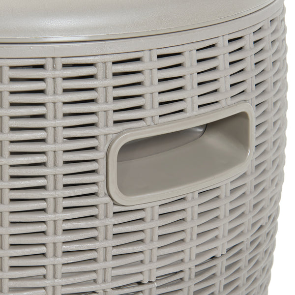 Tabouret glacière Avetrana 44xØ40 cm Marron clair [casa.pro]