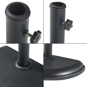 Pied de parasol Bisenti adapté aux tiges 33 37 41 48 mm noir casa.pro