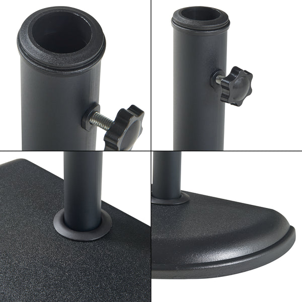 Pied de parasol Bisenti adapté aux tiges 33 37 41 48 mm noir casa.pro