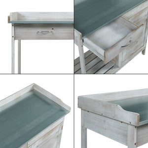 Table de plantation Aliano en sapin gris [casa.pro]