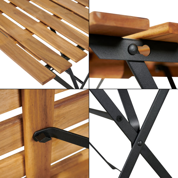 Ensemble de mobilier de jardin Bovino 5 pièces en bois d'acacia [casa.pro]