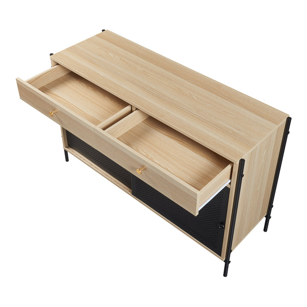 Meuble TV Tysnes 120x40x75 cm Chêne/Noir [en.casa]