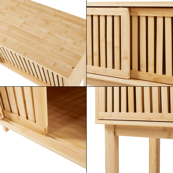 Table console Ørland bambou 110 x 39 x 81 cm naturel [en.casa]