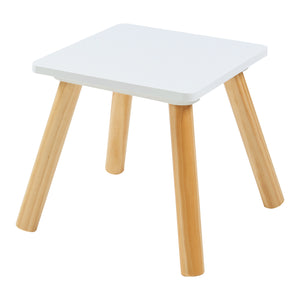 Coiffeuse pour enfants avec tabouret Ovanåker Blanc/Nature [en.casa]