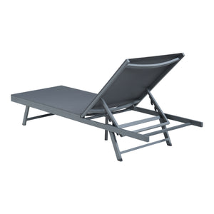 Set de 2 chaises longues Baragiano et d'une table d'appoint anthracite gris foncé casa.pro
