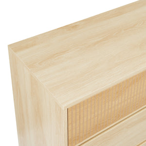 Commode Landskrona 80x80x40 cm avec 3 tiroirs aspect chêne [en.casa]