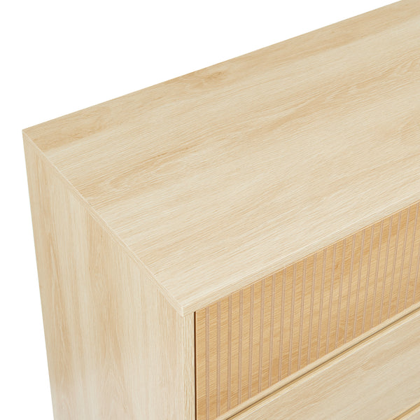 Commode Landskrona 80x80x40 cm avec 3 tiroirs aspect chêne [en.casa]