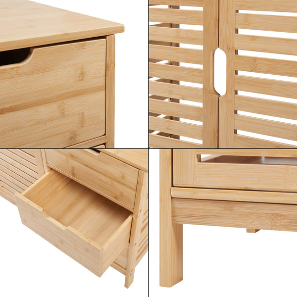 Meuble sous-lavabo Boksereys 60x100x35 cm Bambou Nature [en.casa]