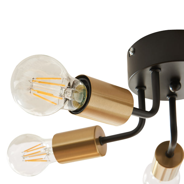 Plafonnier Barrow Noir/Or [lux.pro]