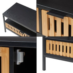 Couchtisch Luniehti 100x40x48 cm Schwarz/Natur [en.casa]