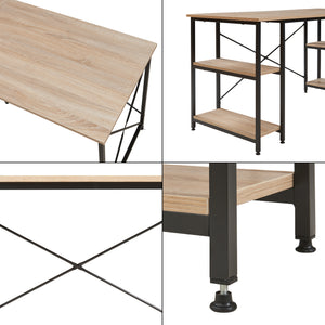 Bureau Klirurud 150 x 150 x 75 cm effet chêne noir [en.casa] 