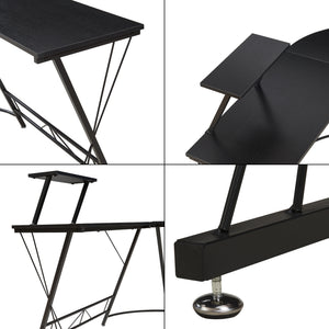 Bureau Yremso avec plateau surélevé 122 x 122 x 98 cm noir [en.casa] 