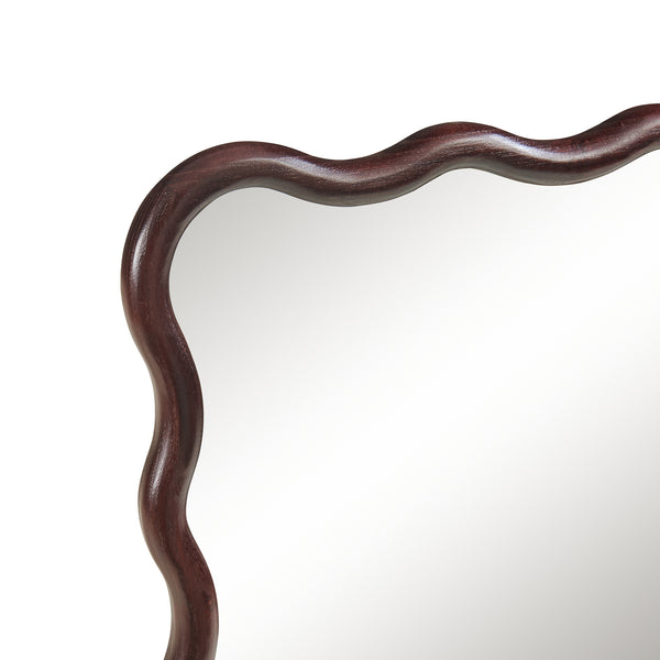 Miroir mural Porloskid 90x60 cm Marron foncé [en.casa]