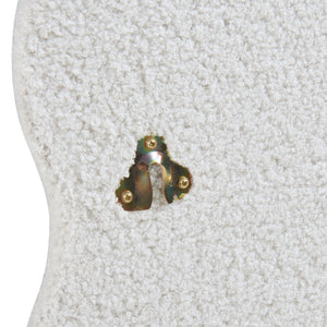 Miroir mural Brummen avec cadre en tissu Teddy 80x60 cm Blanc [en.casa]