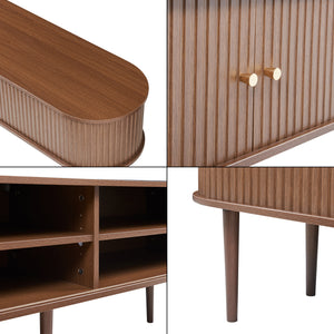 Meuble TV Mapia 166 x 40 x 55 cm effet noyer [en.casa]