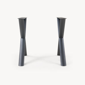 Structure de table Klixjö lot de 2 acier 72x70x10 cm noir [en.casa]