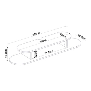 Meuble TV suspendu Targema 120x30x16 cm Blanc [en.casa]