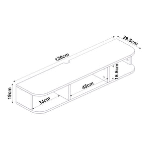 Meuble TV Oundsvas mural 120 x 30 x 19 cm blanc [en.casa] 