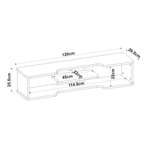Meuble TV suspendu Yrela 120x30x26 cm Blanc [en.casa]