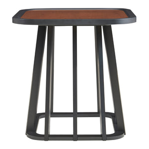 Table d'appoint Burgess 51x51x51 cm Noir/Aspect noyer [en.casa]
