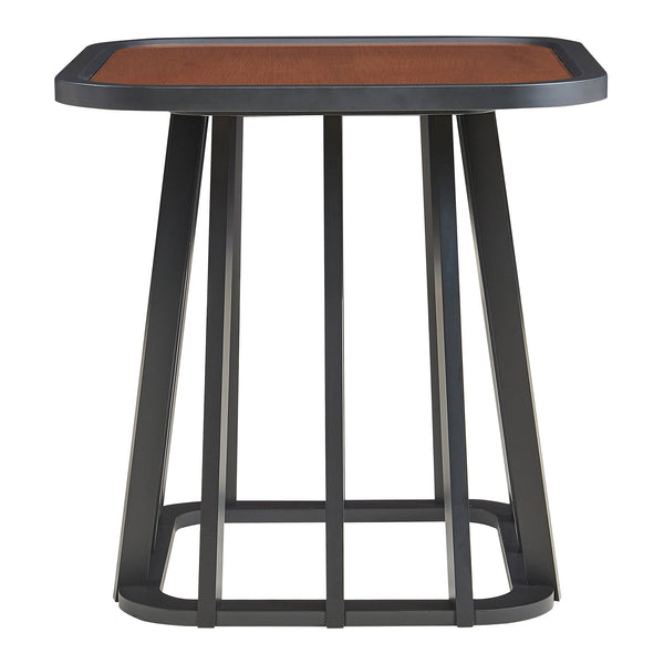 Table d'appoint Burgess 51x51x51 cm Noir/Aspect noyer [en.casa]