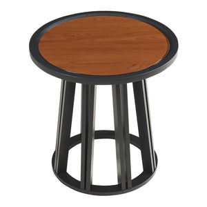 Table d'appoint Burgess 51xØ51 cm Noir/Aspect noyer [en.casa]