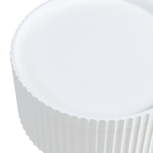 Table d'appoint Bongard avec rangement Ø38x48 cm Blanc [en.casa]