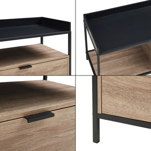 Table TV Belana 120x40x54 cm Noir/Aspect chêne [en.casa]