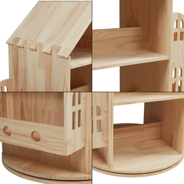 Étagère tournante pour enfants Sanköre 122x64x43 cm Bois de pin naturel [en.casa]