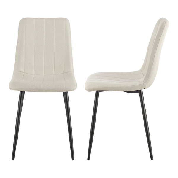 Ensemble de salle à manger Hemnes pour 4 personnes effet chêne / beige [en.casa] 